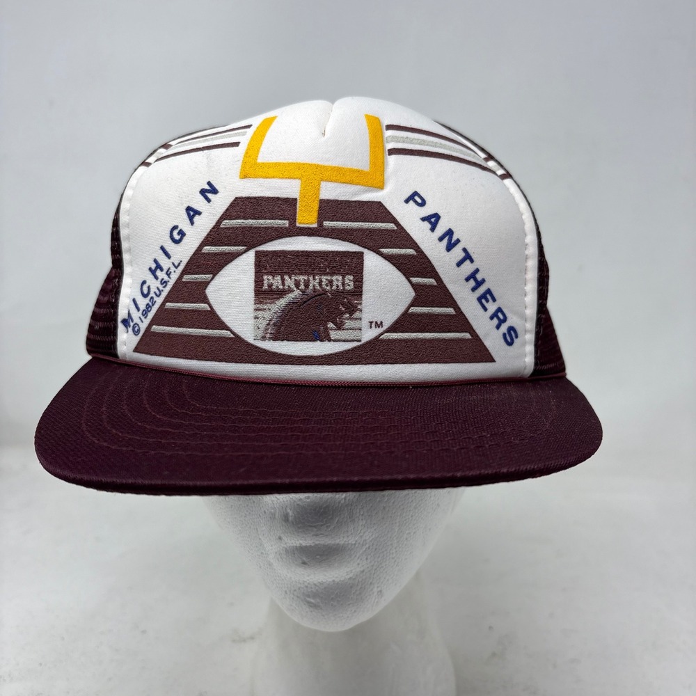 Vintage Michigan Panthers USFL Trucker Hat 80s Football Snapback‎